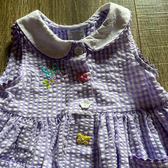 Vintage Gingham Embroidered Dress 18 Months - Picture 6 of 8